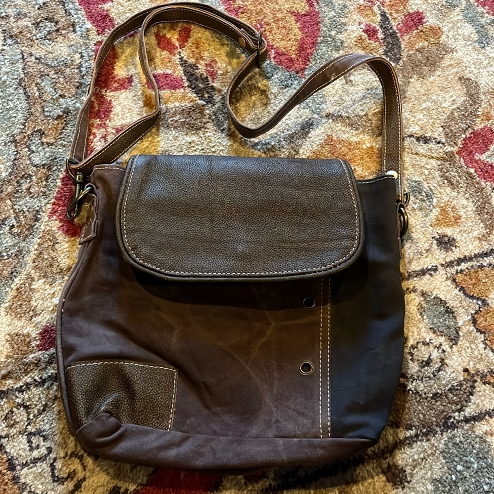 Myra Crossbody Brown Bohemian Style Relaxed Leather Adjustable Strap #myrabag